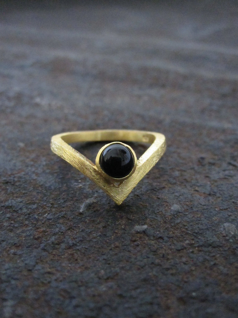 Chevron ring - Onyx