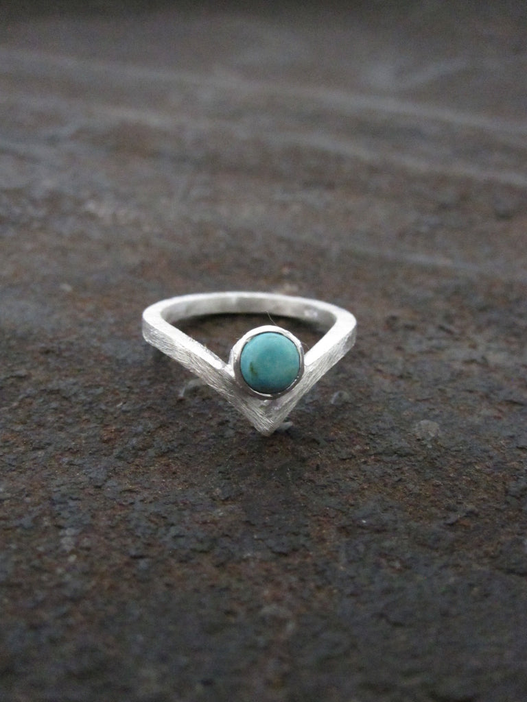 Chevron ring - Turquoise