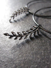 Leafy hoop earrings