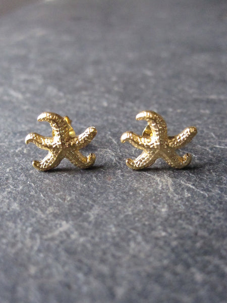 Gold plated 925 Silver Starfish Studs