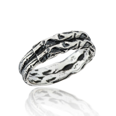 WDTS Textured double band, 925 Silver ring