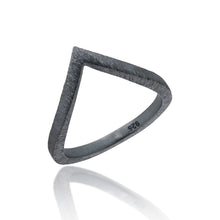 Chevron ring - oxidised