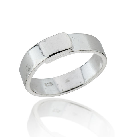 925 Solid Silver Overlap Band