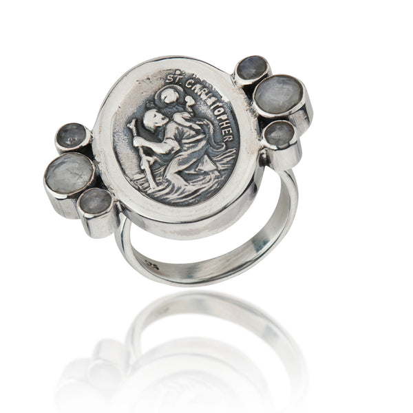 WDTS St Christopher Moonstone Ring