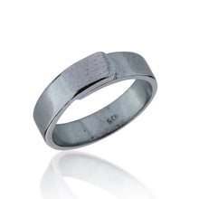 925 Solid Silver Oxidised Overlap Band