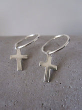 Small Cross Hoop Earrings