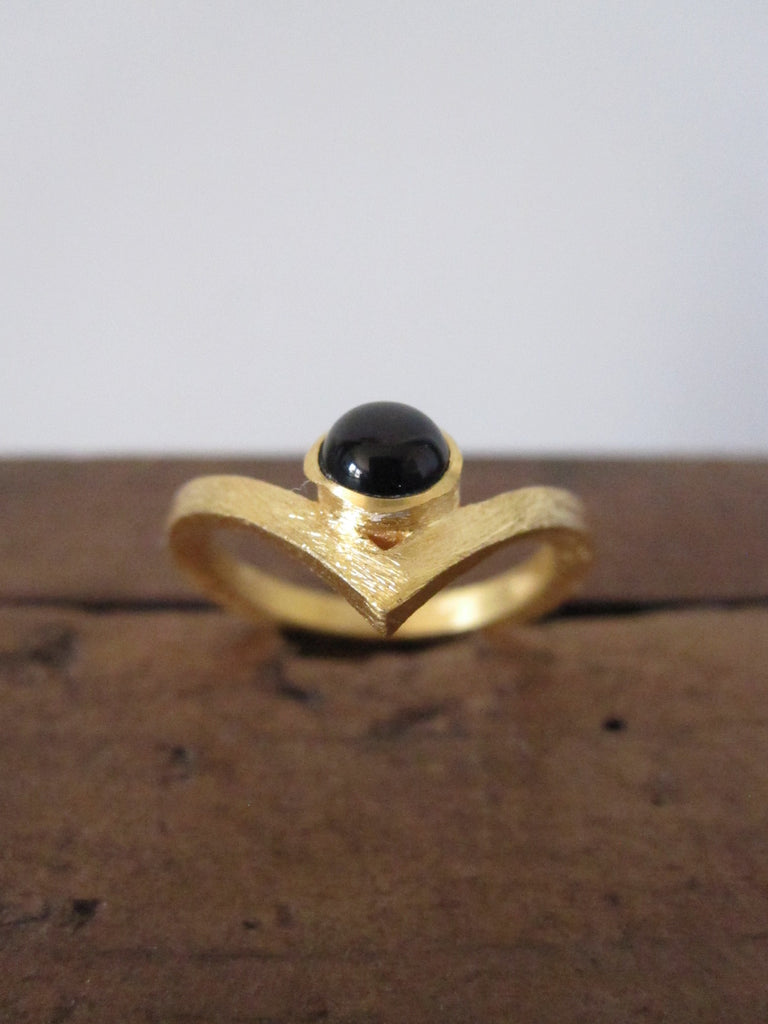 Chevron ring - Onyx