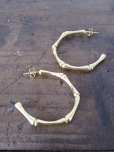Bamboo Hoops - gold plated