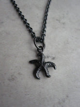 Oxidised 925 Silver starfish necklace
