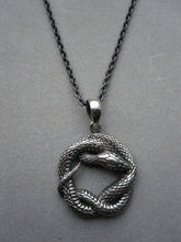 Oxidised 925 Silver Snake necklace