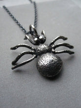 Oxidised 925 Silver Spider necklace