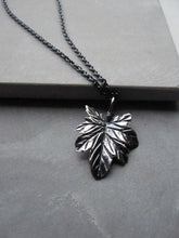 Oxidised 925 Silver leaf necklace