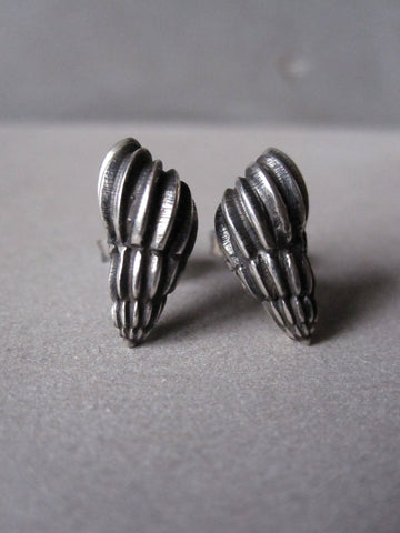 Seashell Studs oxidised silver