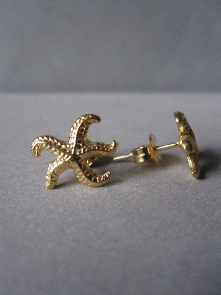 Gold plated 925 Silver Starfish Studs