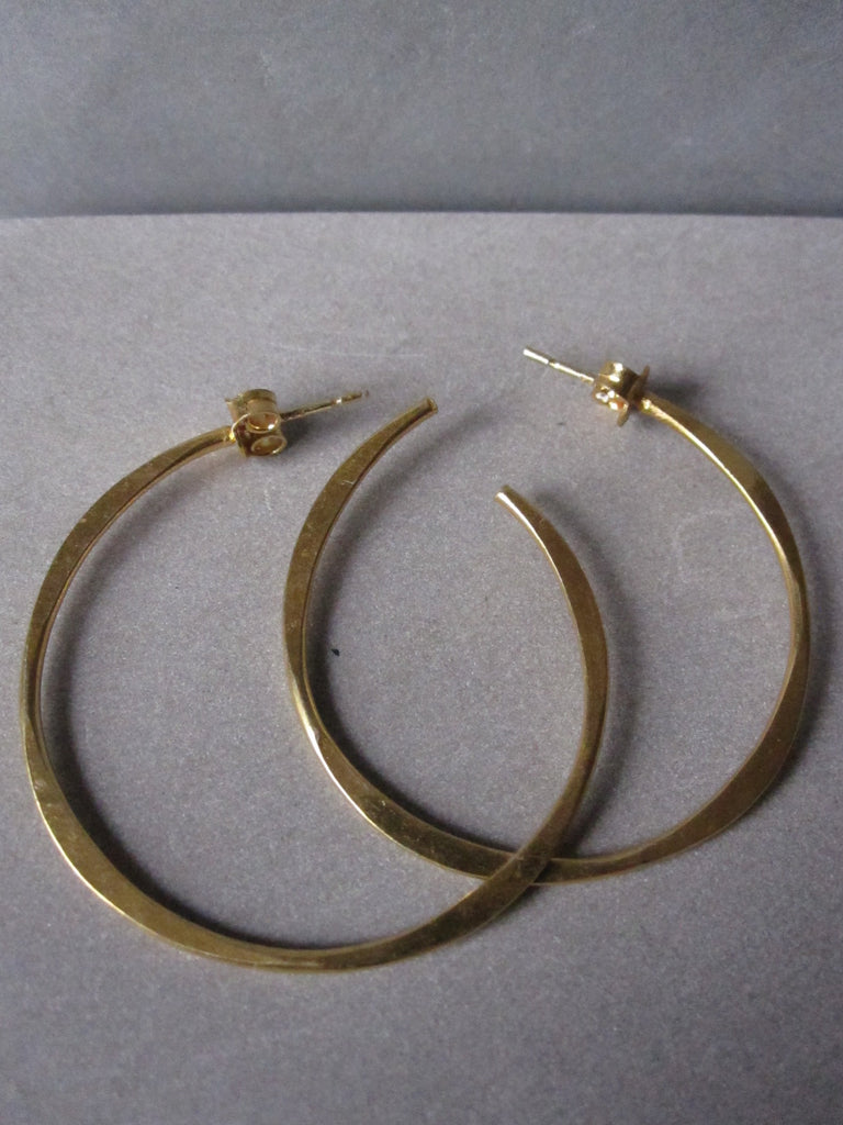 Irregular gold plated Medium hoops