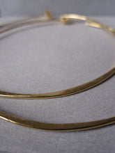 Irregular hammered large hoops, gold