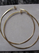 Irregular hammered large hoops, gold