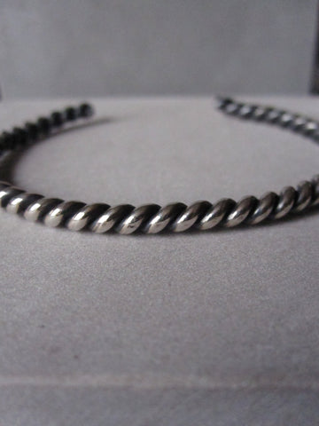 925 Oxidised Silver rope cuff bracelet