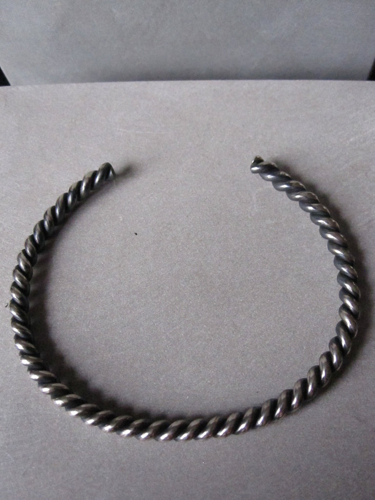 925 Oxidised Silver rope cuff bracelet