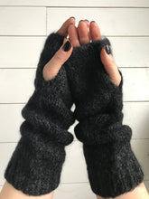 WDTS - Long Arm warmers in Black Mohair Wool
