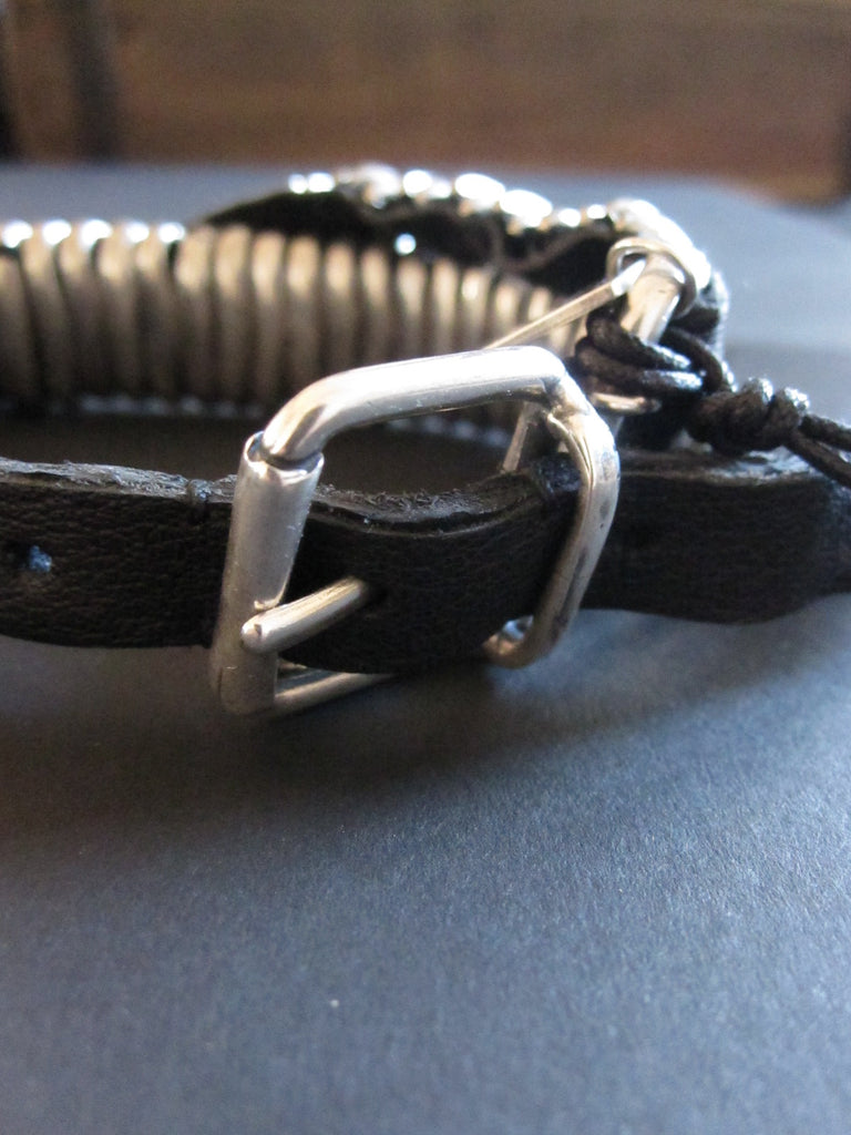 Goti 925 Silver and leather bracelet BR109