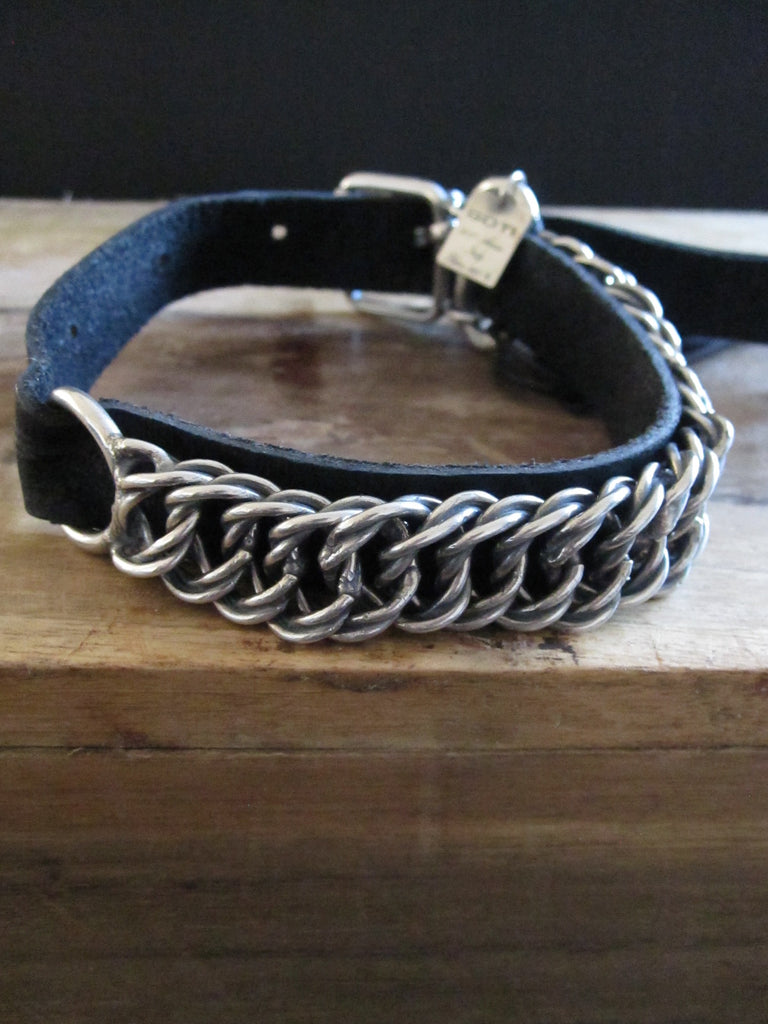 Goti 925 Silver and leather bracelet BR188