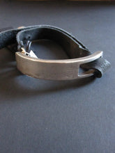 Goti 925 Oxidised Silver and leather bracelet BR503