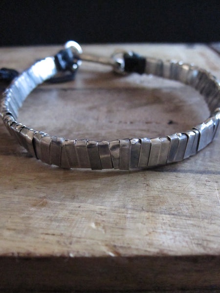 Goti 925 Silver and leather bracelet BR1206