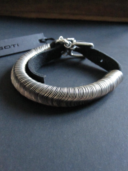 Goti 925 silver and leather bracelet BR118
