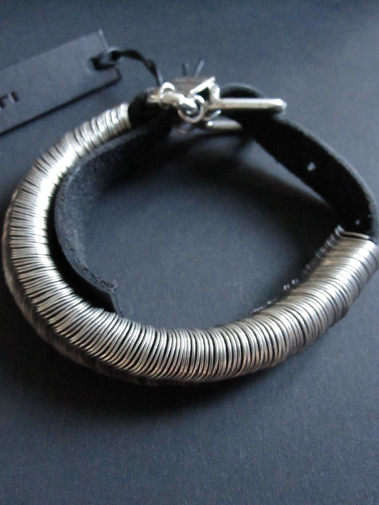 Goti 925 silver and leather bracelet BR118