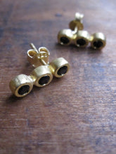Triple Onyx Earrings - Gold