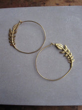 Leafy branch hoop - gold plated