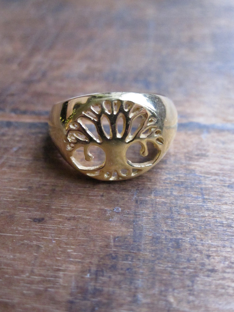 Tree of Life ring - gold plated