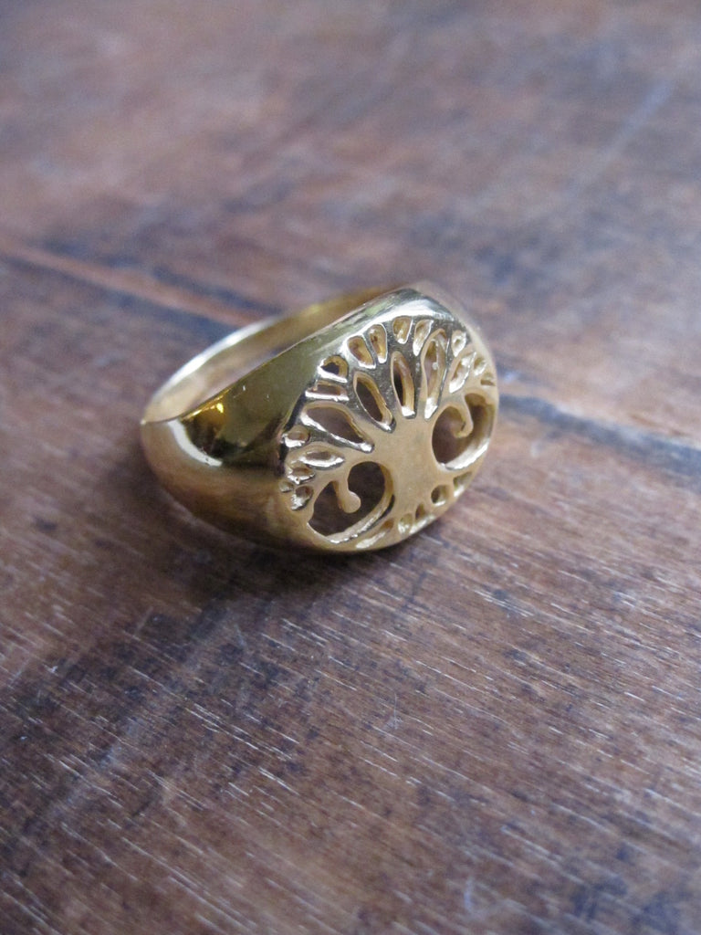 Tree of Life ring - gold plated