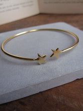 Gold plated 925 Silver Star open bangle