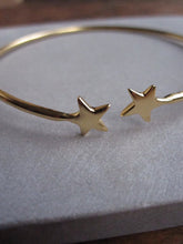 Gold plated 925 Silver Star open bangle