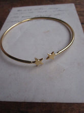 Gold plated 925 Silver Star open bangle