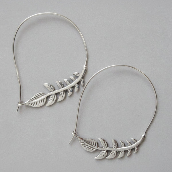Leafy branch hoop - 925 Silver