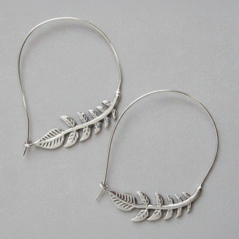 Leafy branch hoop - 925 Silver