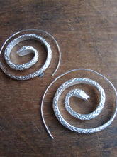 925 Silver Snake spiral earrings