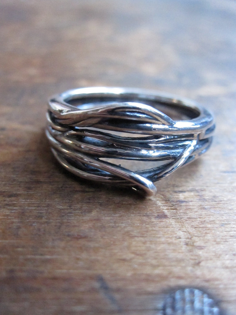 Birds Nest 925 Silver ring