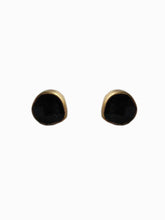 Gold plated irregular Onyx Earrings