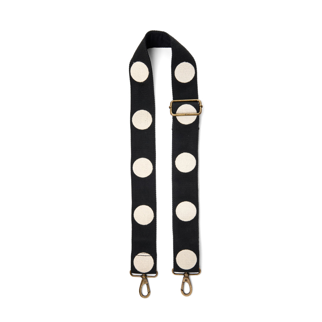 White Circle Webbed Bag Strap