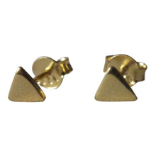 925 Silver Small Triangle Studs - Gold