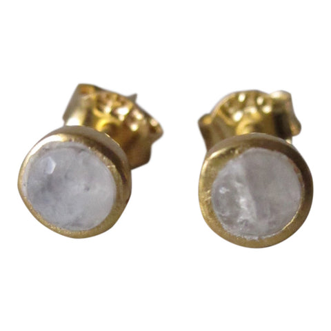 Gold plated Moonstone stud earrings