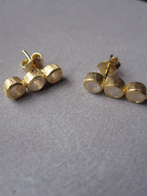 Triple Moonstone Earrings - Gold plated silver