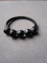 925 Silver multi Black Onyx Ring - oxidised