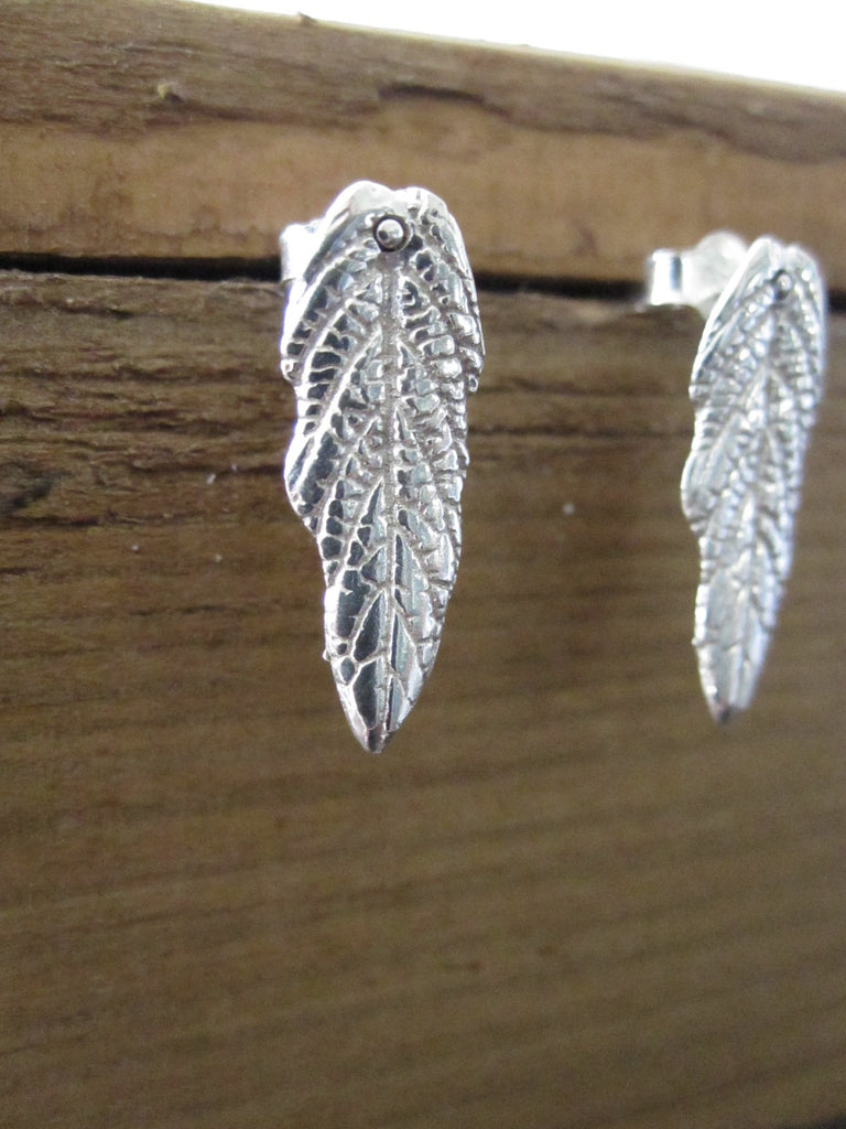 CollardManson 925 Silver Leaf Stud Earrings