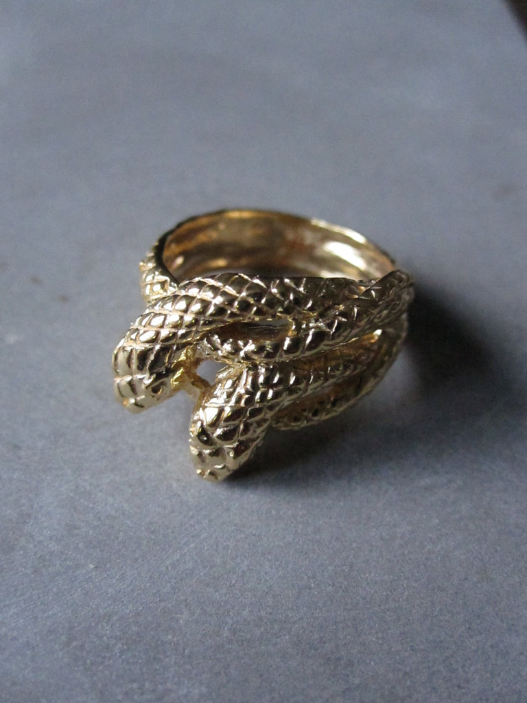 Double Snake Ring - Gold Plated