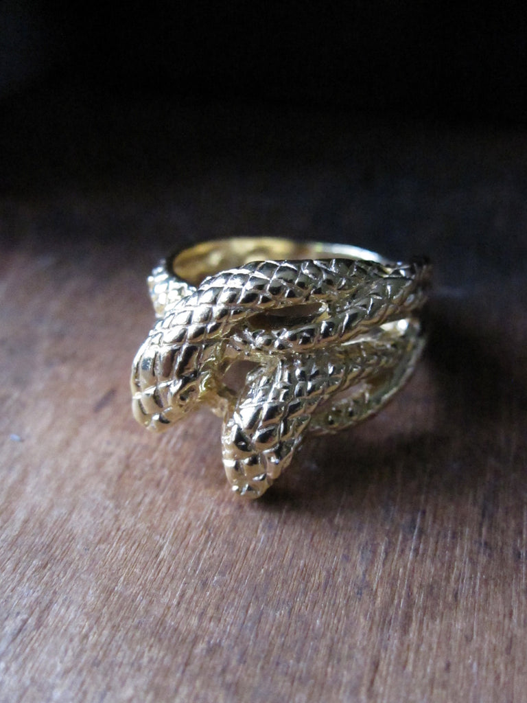 Double Snake Ring - Gold Plated